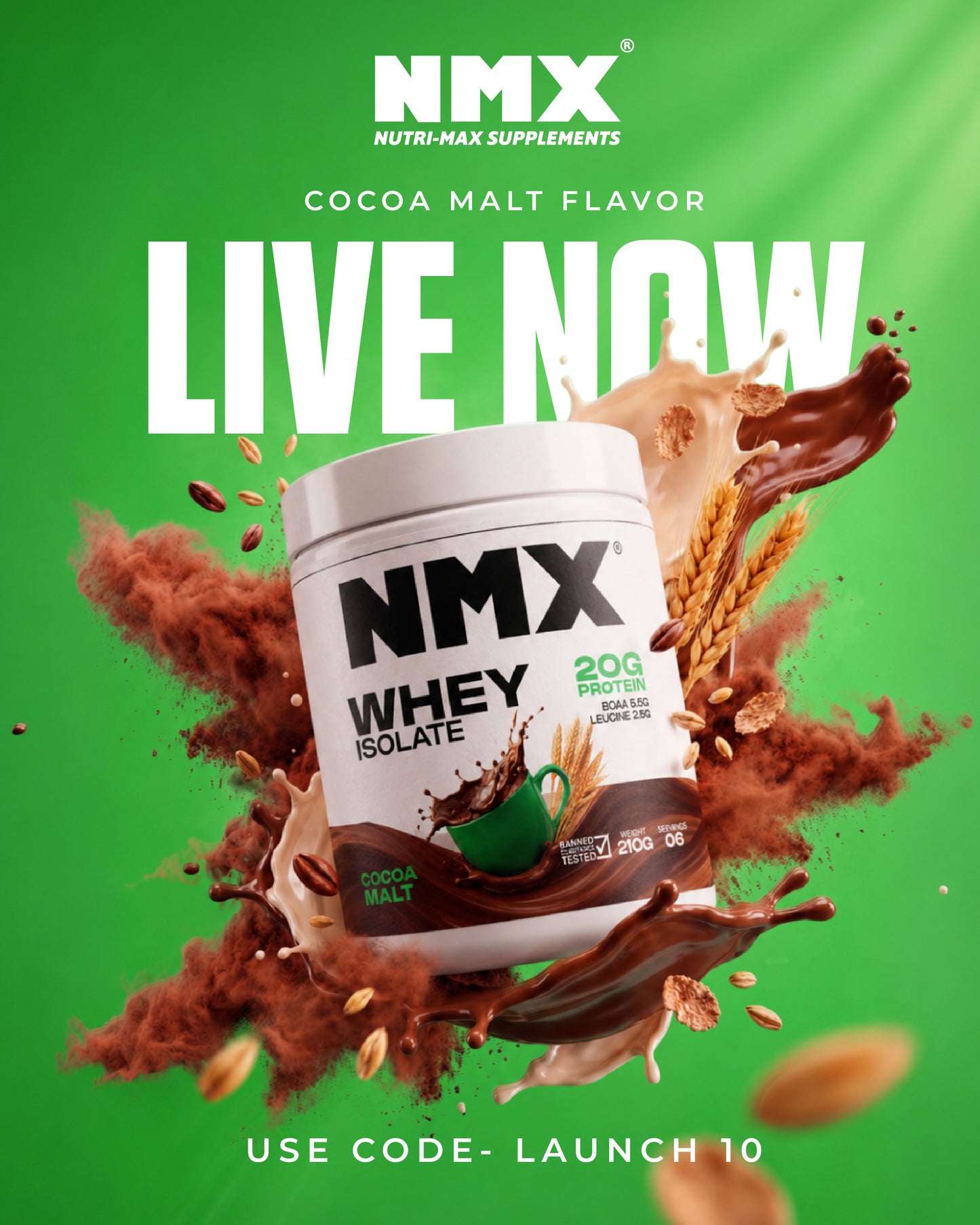 Whey Isolate Cocoa Malt (06 servs) (NEW DROP)